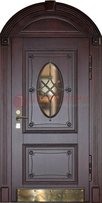 Арочная металлическая дверь с виноритом ДА-38 в Воронеже