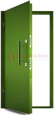 Зеленая металлическая бронированная дверь ДБ-8 в Воронеже