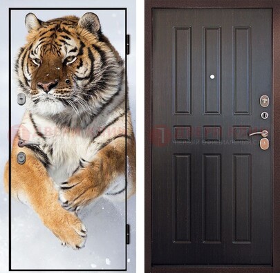 Металлическая дверь с фотопечатью тигра ДФ-1 в Воронеже
