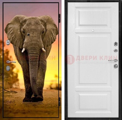 Металлическая дверь с фотопечатью слона ДФ-30 в Воронеже