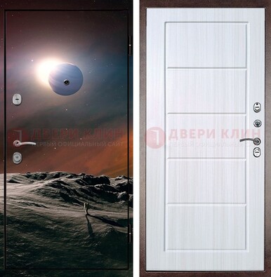 Стальная дверь с фотопечатью планет ДФ-8 в Воронеже