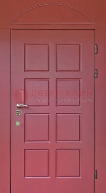 Красная стальная дверь с верхней фрамугой ДФГ-13 в Воронеже