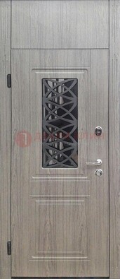 Металлическая дверь Винорит стекло и ковка с фрамугой ДФГ-33 в Воронеже