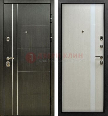 Морозостойкая темная металлическая дверь с МДФ ДМ-164 в Воронеже
