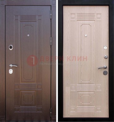Коричневая входная дверь с МДФ ДМ-173 для кирпичного дома в Воронеже