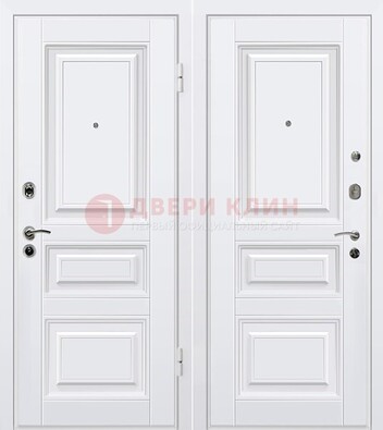 Белая металлическая дверь с МДФ ДМ-179 в Воронеже