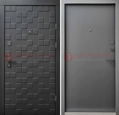 Темная стальная филенчатая дверь с МДФ ДМ-221 в Воронеже