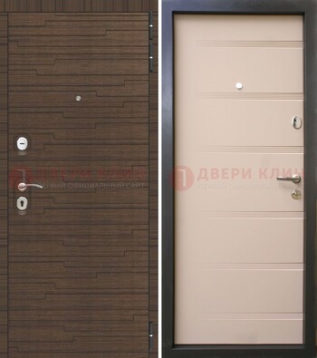 Коричневая  железная дверь c фрезерованной МДФ ДМ-248 в Воронеже