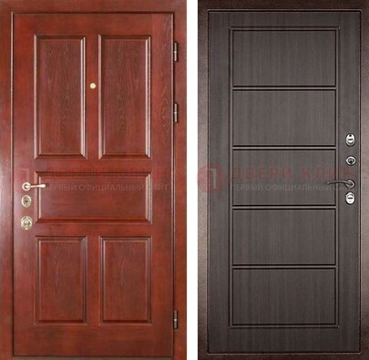 Красная металлическая дверь с МДФ в квартиру ДМ-387 в Воронеже