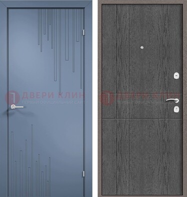 Синяя металлическая дверь МДФ в квартиру ДМ-434 в Воронеже
