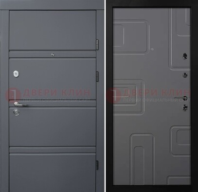 Серая металлическая дверь с МДФ в квартиру ДМ-485 в Воронеже