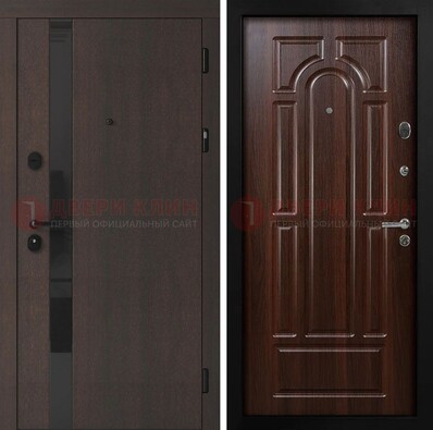 Темная входная дверь с МДФ панелями в квартиру ДМ-499 в Воронеже