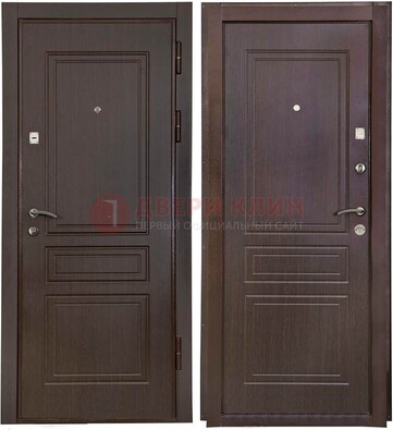 Антивандальная коричневая железная дверь с МДФ ДМ-61 в Воронеже
