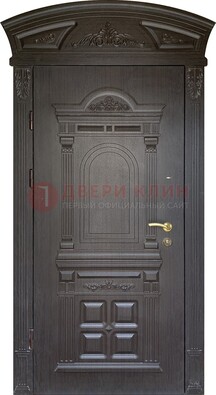 Темная уличная дверь с массивом дуба с узором ДМД-58 в Воронеже