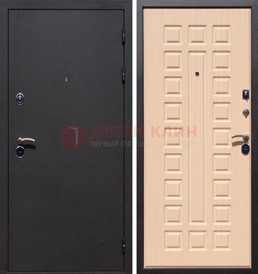 Черная стальная дверь с порошковым окрасом МДФ внутри ДП-102 в Воронеже