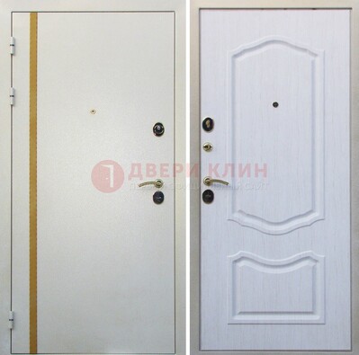 Белая входная дверь с порошковым напылением ДП-136 в Воронеже