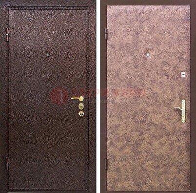 Коричневая входная дверь с порошковым покрытием ДП-147 в Воронеже