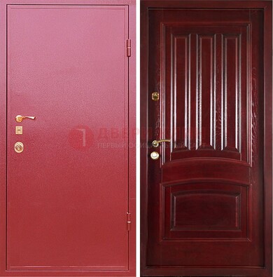 Красная металлическая дверь с порошковым напылением ДП-165 в Воронеже