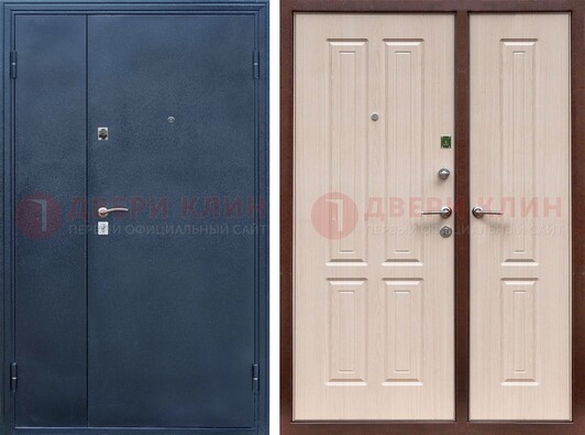 Двустворчатая стальная дверь с порошковым напылением и МДФ ДП-239 в Воронеже