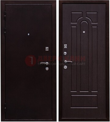 Черная стальная дверь с порошковым покрытием ДП-35 в Брянске