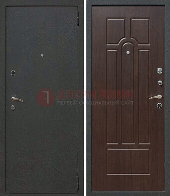 Черная металлическая дверь с порошковым окрасом ДП-47 в Воронеже