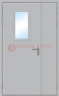 Белая входная техническая дверь со стеклянной вставкой ДПП-10 в Воронеже