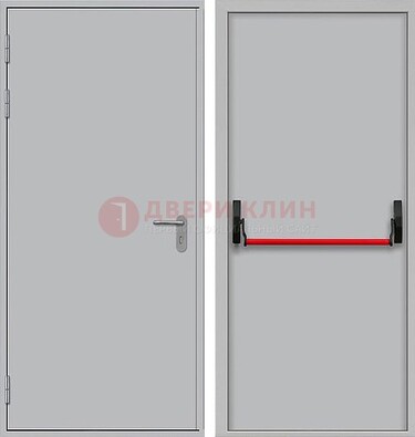 Белая металлическая противопожарная дверь с длинной ручкой ДПП-14 в Воронеже