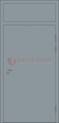 Серая техническая дверь ДПП-16 в Воронеже