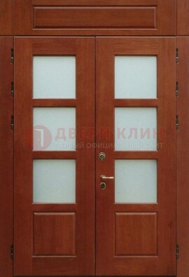 Металлическая парадная дверь со стеклом ДПР-69 для загородного дома в Воронеже