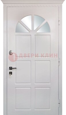 Светлая железная дверь со стеклом ДС-29 в Воронеже