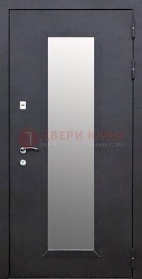Черная стальная дверь порошок со стеклом ДС-33 в Воронеже