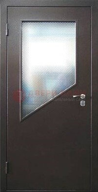 Стальная дверь со стеклом ДС-5 в кирпичный коттедж в Воронеже