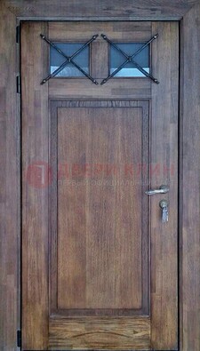 Металлическая дверь с Виноритом со стеклом и ковкой под старину ДСК-209 в Воронеже