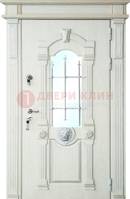 Герметичная входная дверь со стеклом и ковкой с украшением ДСК-64 в Воронеже