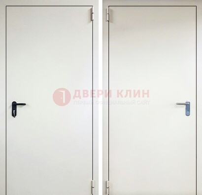 Белая железная противопожарная дверь ДТ-16 в Воронеже