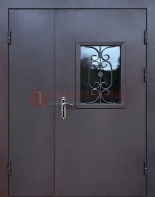 Тамбурная дверь Порошок со стеклом и ковкой ДТМ-48 в Воронеже