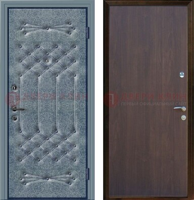 Серая металлическая дверь с винилискожей ДВ-35 в Воронеже