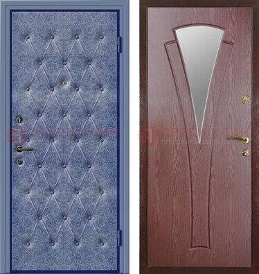 Синяя железная дверь с винилискожей ДВ-39 в Воронеже