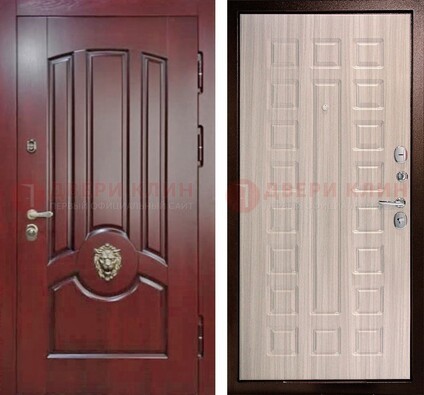 Темно-красная входная дверь с виноритом ДВТ-234 в Воронеже